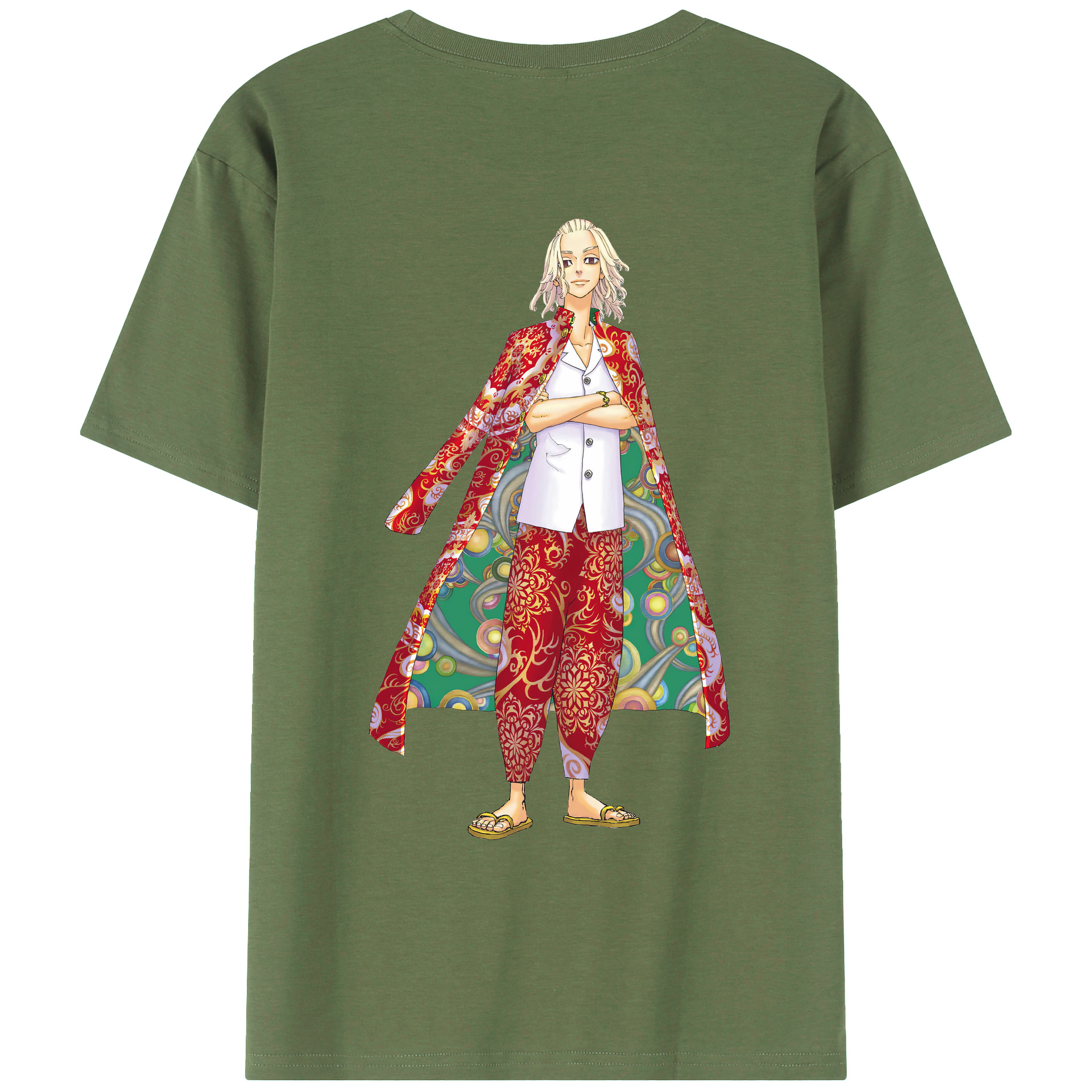 （画像用） 東京リベンジャーズ Tokyo Revengers 綿100％ メンズ半袖Tシャツ（バックプリント） 通気性